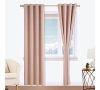 Viste tu hogar Cortinas Opacas Reversibles con Sujeción Magnética, Juego de 2 Piezas Térmicas Aislantes de Frío y Calor para Salón y Dormitorio Moderno, Poliéster Suave Antirrugas, 140x175cm, Rosa