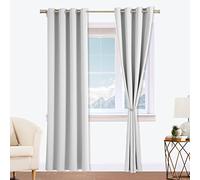 Viste tu hogar Cortinas Opacas Reversibles con Sujeción Magnética, Juego de 2 Piezas Térmicas Aislantes de Frío y Calor para Salón y Dormitorio Moderno, Poliéster Suave Antirrugas, 140x290cm, Gris
