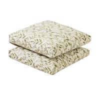 Viste tu hogar Pack 2 Cojín Silla Exterior 45x45cm, Tela Alta Densidad, 70% Algodón 30% Poliéster, Impermeables, Resistentes UV Y Desgarro, Lazos De Sujeción,Verde Hoja Fina,Fabricado En España