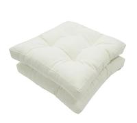 Viste tu hogar Pack 2 Cojines para Silla, 40x40x5 CM, Efecto Tridimensional, Relleno de 100% Poliéster, Ideal para Comedor, Terraza, Salón y Restaurante, Color Blanco, Fabricado en España