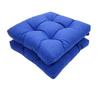 Viste tu hogar Pack 2 Cojines para Silla, 40x40x5 CM, Efecto Tridimensional, Relleno de 100% Poliéster, Ideal para Comedor, Terraza, Salón y Restaurante, Color Azul, Fabricado en España