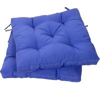 Viste tu hogar Pack 2 Cojines para Silla, 45x45x5 CM, Efecto Tridimensional, Relleno de 100% Poliéster, Ideal para Comedor, Terraza, Sala y Restaurante, Color Azul, Fabricado en España