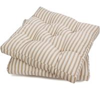 Viste tu hogar Pack 2 Cojines para Silla, 45x45x5 CM, Efecto Tridimensional, Relleno de 100% Poliéster, Ideal para Comedor, Terraza, Sala y Restaurante, Color Rayas Beige, Fabricado en España