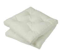 Viste tu hogar Pack 2 Cojines para Silla, 45x45x5 CM, Efecto Tridimensional, Relleno de 100% Poliéster, Ideal para Comedor, Terraza, Sala y Restaurante, Color Blanco, Fabricado en España