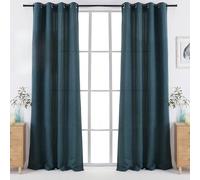 Viste tu hogar Pack 2 Cortinas Jacquard con Estampado de Hojas, Decoración Premium, Ideal para Salón de Otoño e Invierno, 150x260cm, Color Verde Bosque