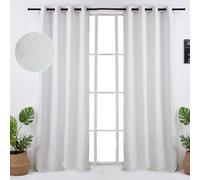 Viste tu hogar Pack 2 Cortinas Jacquard con Estampado de Hojas, Decoración Premium, Ideal para Salón de Otoño e Invierno, 150x260cm, Color Blanco