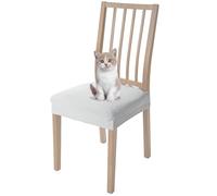 Viste tu hogar Pack 2 Funda Silla Comedor de 45 a 55 CM, Sin Respalda, 100% Poliéster, Impermeable, Fácil de Instalar y Limpiar, Cuadro, Gris Claro