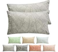 Viste tu hogar Pack 2 Fundas de Cojín, 70% Algodón y 30% Poliéster, Tejido Suave y Denso con Bordado Artesanal, Cremallera Oculta, Estilo Moderno para Sofá, Cama o Salón, Gris Claro, 30x50 cm