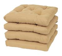 Viste tu hogar Pack 4 Cojines para Silla, 40x40x5 CM, Efecto Tridimensional, Relleno de 100% Poliéster, Ideal para Comedor, Terraza, Salón y Restaurante, Color Camel, Fabricado en España