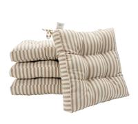 Viste tu hogar Pack 4 Cojines para Silla, 40x40x5 CM, Efecto Tridimensional, Relleno de 100% Poliéster, Ideal para Comedor, Terraza, Salón y Restaurante, Color Raya Beige, Fabricado en España