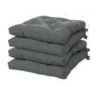 Viste tu hogar Pack 4 Cojines para Silla, 40x40x5 CM, Efecto Tridimensional, Relleno de 100% Poliéster, Ideal para Comedor, Terraza, Salón y Restaurante, Color Gris Oscuro, Fabricado en España