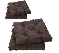 Viste tu hogar Pack 4 Cojines para Silla, 40x40x5 CM, Efecto Tridimensional, Relleno de 100% Poliéster, Ideal para Comedor, Terraza, Salón y Restaurante, Color Marrón Café, Fabricado en España