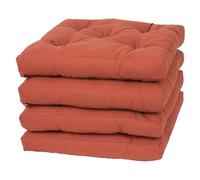 Viste tu hogar Pack 4 Cojines para Silla, 40x40x5 CM, Efecto Tridimensional, Relleno de 100% Poliéster, Ideal para Comedor, Terraza, Salón y Restaurante, Color Teja, Fabricado en España