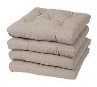 Viste tu hogar Pack 4 Cojines para Silla, 40x40x5 CM, Efecto Tridimensional, Relleno de 100% Poliéster, Ideal para Comedor, Terraza, Salón y Restaurante, Color Beige, Fabricado en España