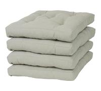 Viste tu hogar Pack 4 Cojines para Silla, 43x43x5 CM, Efecto Tridimensional, Relleno de 100% Poliéster, Ideal para Comedor, Terraza, Sala y Restaurante, Color Beige Lino, Fabricado en España