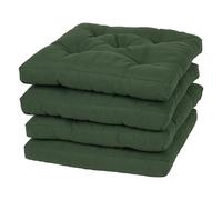 Viste tu hogar Pack 4 Cojines para Silla, 45x45x5 CM, Efecto Tridimensional, Relleno de 100% Poliéster, Ideal para Comedor, Terraza, Sala y Restaurante, Color Militar, Fabricado en España