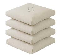 Viste tu hogar Pack 4 Cojines Silla Exterior 40x40cm, Tela Alta Densidad, 50% algodón 50% Poliéster, Impermeables, Resistentes UV Y Desgarro, Lazos De Sujeción,Beige,Fabricado En España