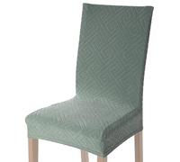 Viste tu hogar Pack 4 Funda Silla Comedor y Hogar de 45 a 55 CM, 100% Poliéster, Elástica, Fácil de Instalar y Limpiar, Diseño Laberinto, Agua Verde