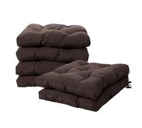 Viste tu hogar Pack 6 Cojines para Silla, 40x40x5 CM, Efecto Tridimensional, Relleno de 100% Poliéster, Ideal para Comedor, Terraza, Salón y Restaurante, Color Marrón Café, Fabricado en España