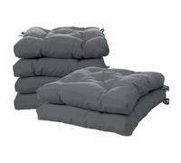 Viste tu hogar Pack 6 Cojines para Silla, 45x45x5 CM, Efecto Tridimensional, Relleno de 100% Poliéster, Ideal para Comedor, Terraza, Sala y Restaurante, Color Gris Oscuro, Fabricado en España