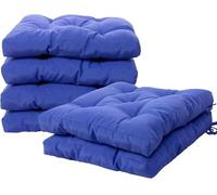 Viste tu hogar Pack 6 Cojines para Silla, 45x45x5 CM, Efecto Tridimensional, Relleno de 100% Poliéster, Ideal para Comedor, Terraza, Sala y Restaurante, Color Azul, Fabricado en España