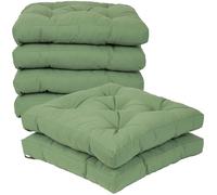 Viste tu hogar Pack 6 Cojines para Silla, 45x45x5 CM, Efecto Tridimensional, Relleno de 100% Poliéster, Ideal para Comedor, Terraza, Sala y Restaurante, Color Verde Aguacate, Fabricado en España