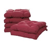 Viste tu hogar Pack 6 Cojines para Silla, 45x45x5 CM, Efecto Tridimensional, Relleno de 100% Poliéster, Ideal para Comedor, Terraza, Sala y Restaurante, Color Burdeos, Fabricado en España