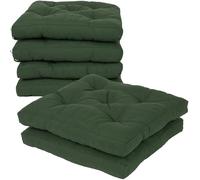 Viste tu hogar Pack 6 Cojines para Silla, 45x45x5 CM, Efecto Tridimensional, Relleno de 100% Poliéster, Ideal para Comedor, Terraza, Sala y Restaurante, Color Militar, Fabricado en España