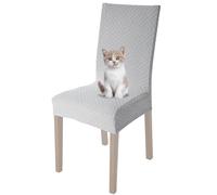 Viste tu hogar Pack 6 Funda Silla con RespaldaComedor y Hogar de 45 a 55 CM, 100% Poliéster, Elástica, Fácil de Instalar y Limpiar, Diseño Laberinto, Gris Claro