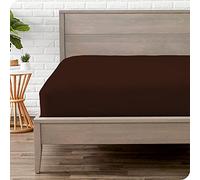 Viste Tu Hogar Sábana Bajera Ajustable | Cama 135x190/200cm,Cafe | 100% Poliéster Microfibra | Funda Elástica Ajustable | Suave y Transpirable