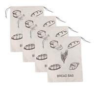 Vistnale Bolsas de Pan de Lino | 4 Bolsas de Pan de Lino, de Masa Madre Reutilizables de 16x12 Pulgadas con cordón, Masa Madre y Regalos