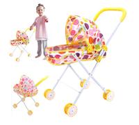 Vistnale Cochecito de bebé de Juguete, Cochecito de muñeca Estable y Resistente Plegable con Dosel Juguete para Juego de simulación para niños Accesorios Estilo 2
