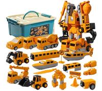 Vistnale Coches de Juguete 35 unids/Set, Coches de construcción magnéticos, Juguetes de construcción DIY, de Juguete Seguros de plástico para niños Mayores de 2 años, cumpleaños