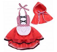 Vistnale Disfraz de Caperucita Roja, Disfraz de niña, Conjunto de Fiesta de Cosplay, Vestido con Capa de Caperucita Roja para Trajes de sesión de Fotos de Fiesta navideña, L