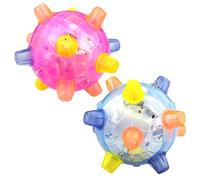 Vistnale Juguete Ligero y Brillante, Bolas saltarinas con luz y música, 2 Bolas saltarinas de plástico, Bola vibratoria Desmontable para niños, Juguete con Pilas, Color Aleatorio