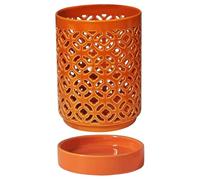 Vistnale Macetas para orquídeas Macetero de orquídeas de 5, 5x4 Pulgadas con Agujeros, platillo y Drenaje, Maceta de cerámica para Plantas de Interior y Exterior, Naranja | Maceta