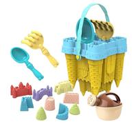 Vistnale Moldes para Castillos de Arena | Kit de construcción de Castillos de Arena, 14 unids/Set de Juguetes de Playa de plástico con Pala de moldes, Juguetes portátiles de Caja de para niños
