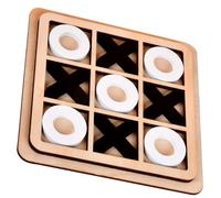 Vistnale Noughts and Crosses|Juego de Noughts and Crosses para niños, Juegos de Mesa interactivos de Desarrollo y de Madera, Mini Juegos XO Suaves y sin olores para Fiestas Familiares, Negro + Blanco