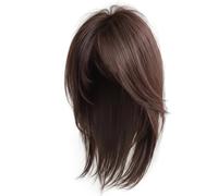 Vistnale Voluminizador de Cabello con Clip, postizos Cortos y Gruesos, Extensiones Invisibles en con Flequillo de Cortina para Adelgazar el Cabello, Pieza de Peluca de Parte Invisible, marrón