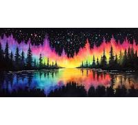 Vistoso Diamond Painting Adultos Lago Pintura Diamante Kit, Punto De Cruz Diamantes Accesorios Kits Art Niños, Pintura Diamante Cristal Bordado Mosaic, como Decoración de verano 70x140cm sH-141