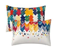 Vistoso Funda Cojines Sofa in Terciopelo, Funda Almohada 80x40 pack 2, Pillow Case con Cremallera Invisible, Fundas Cojines Geometría Patrón Impresión a Doble Cara para Cama, Sofa, Regalo Mujer C-25