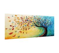 Vistoso Pintar por Numeros Adultos,Árbol de la vida Pintura por Numeros,Easy Paint by Numbers Adult Niños,con 3 Pinceles y Pigmento Acrílico,DIY Manualidades Home Decor Regalo 60x120cm,con Marco,d507k