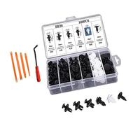 Vistreck 100 Clips de Retención de Empuje para Coche con Removedor Sujetadores, Kit Retenedor Parachoques y Remaches Plástico