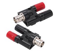 Vistreck 2 Uds BNC Hembra a Conector Banana Doble de 4mm Poste de Unión Divisor Coaxial RF Conector Adaptador para Dispositivos Electrónicos