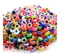 Vistreck 300 Cuentas Redondas Planas de Resina para Ojos de 0.236 X 0.315 in para Hacer Joyas DIY - Cuentas Globo Ocular Coloridas