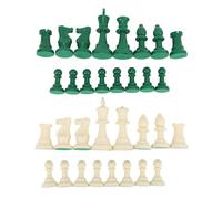 Vistreck 32 Piezas de Ajedrez Internacionales Verdes y Blancas: Figuras de Ajedrez Plástico Resistente con Fondo Fieltro para Mejorar el Juego