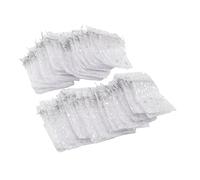 Vistreck 50 Bolsas de Malla Transparente con Cordón y Patrón de Estrella para Bodas y Ocasiones Especiales (Plata)