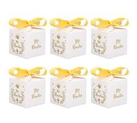 Vistreck 50 Cajas de Recuerdos de Boda, Patrón Mi Bautizo con Cinta Dorada para Bautismo y Decoración Fiesta