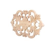 Vistreck Apliques de Madera Tallada, Decoración sin Pintar para Puertas, Armarios y Muebles, 1 ud. (22 * 14CM)