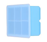 Vistreck Bandeja de Hielo Grande de Silicona con Tapa - Máquina Hielo Cuadrada 6 Celdas para Cubitos, Postres y Más (Azul)
